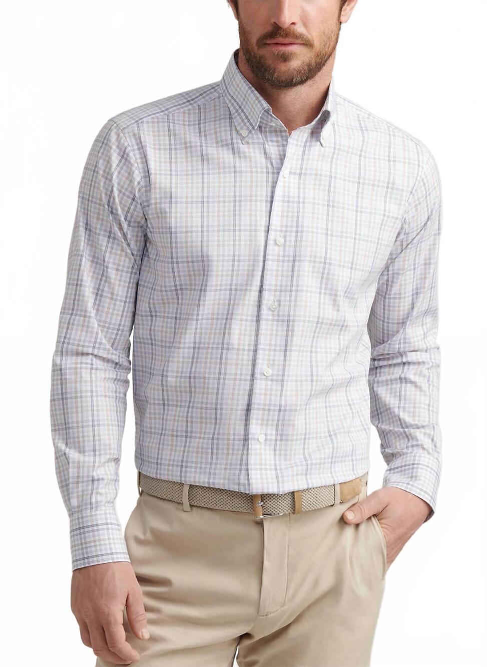 NEW PETER MILLAR orvieto cotton sport shirt in sherwood